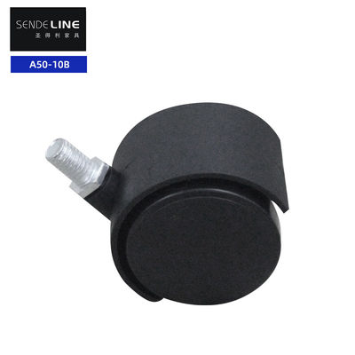 50 mm universelle schwarze Nylon-Büro-Stuhl-Räder Schraubdrahtmontage mit/ohne Bremsfunktion