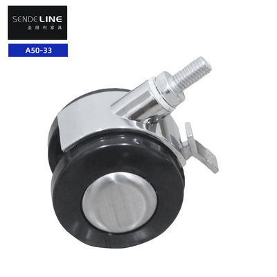 Guter Preis 2 Zoll Bürostuhl Caster Kunststoff elektroplatierte Bremse und ohne Bremse Funktion Gewinde / Karte Test Einsatz Online