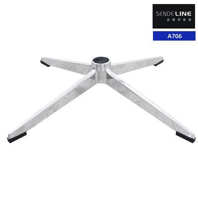 Vier-Sterne-Bürostuhl-Fußkreuz-Ersatz, polierte Farbe, hoch 122 mm, Aluminiumlegierung