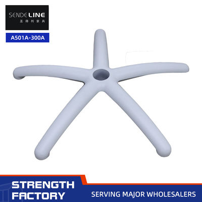 75mm ergonomisch verstellbare Bürostuhlbasis mit einem Durchmesser von 600mm und 5-Sterne-Beinen aus weißer Aluminiumlegierung