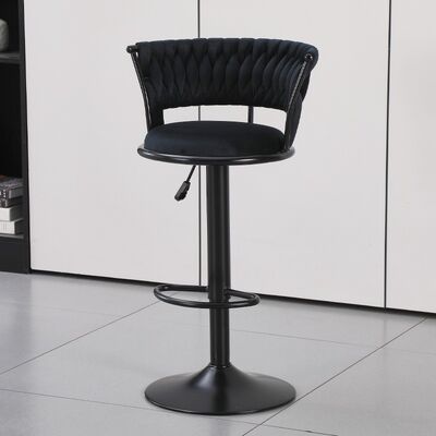 Guter Preis Barhocker aus Samt mit umlaufender Rückenlehne und 80–100 cm Höhe für moderne Barmöbel Online
